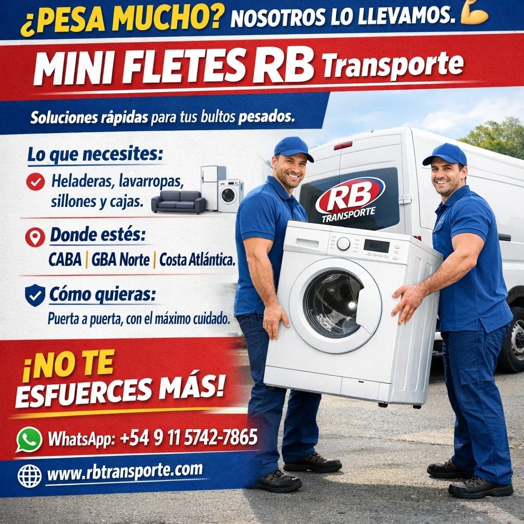 Unidad de RB Transporte preparada para mini fletes express en CABA